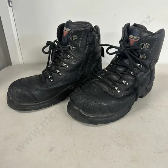 Pair Of Black John Bull Safety Boots Size 8