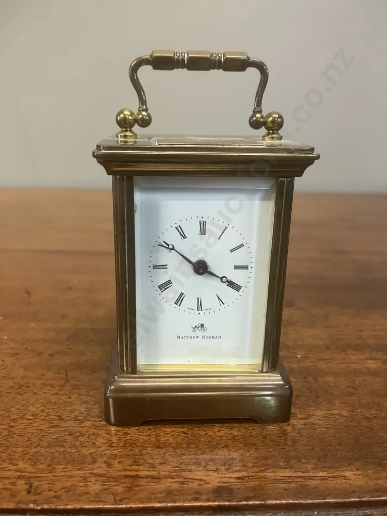 Matthew Norman Brass Carriage Clock Model 1760, 11 Jewel, Swiss Made (No Key) Image 1++