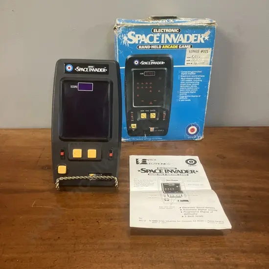 Entex Handheld Space Invader Game With Original Box & Instructions (1980), Model# 6012, LED, Needs 6 AA Batteries,