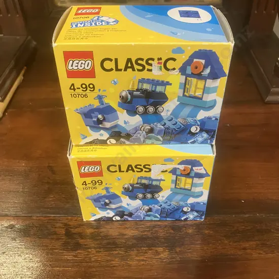 Pair of Lego Classic 10706 Blue Creativity Boxs