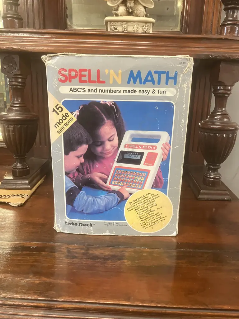 Vintage 1980s Spell 'N Math Electronic Learning Toy - Radio Shack #60-1093A Image 1++