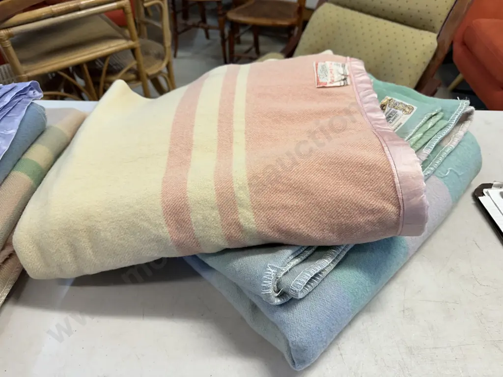 Vintage Woollen Blankets Including Onehunga Princess & Petone Hospital Image 1++