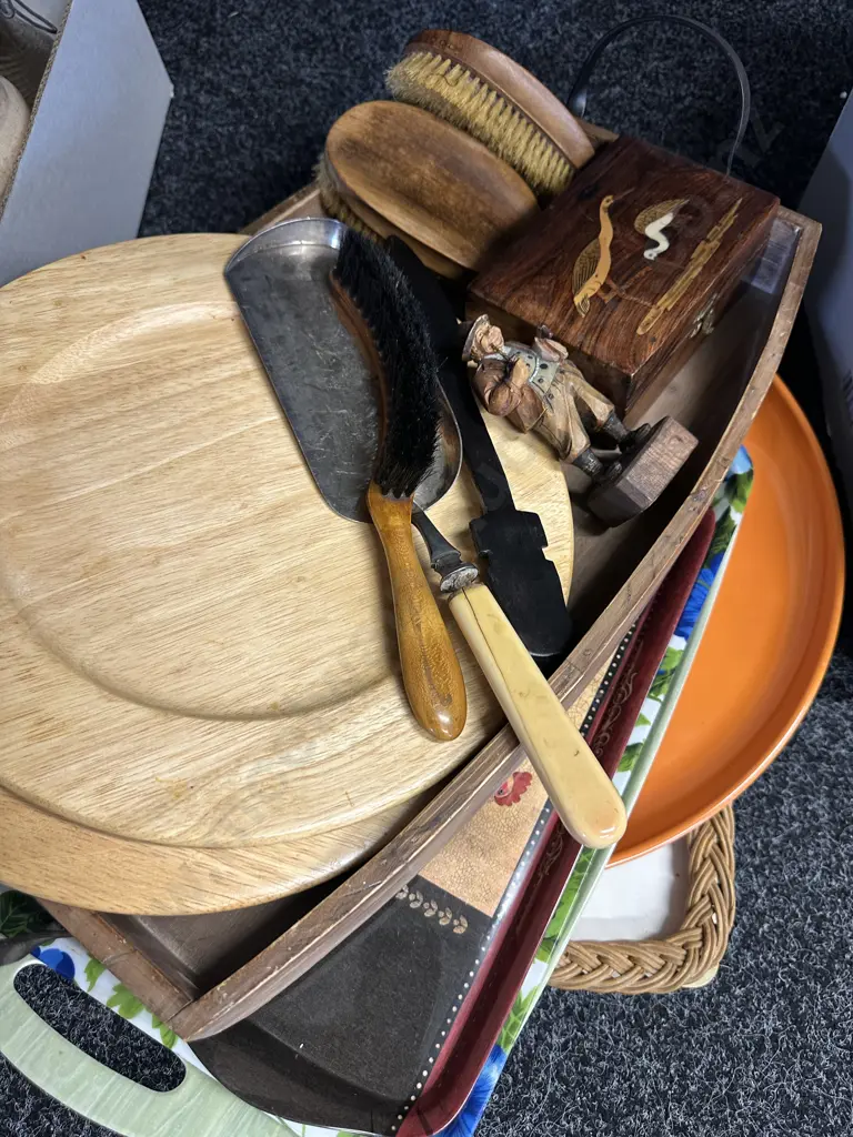 Vintage Trays,Table Brush & Shovel, Jewellery Boxes Etc Image 1++