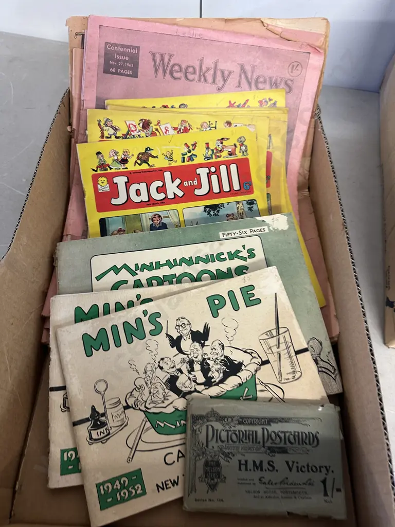 Vintage Magazines Including Weekly News, Jack & Jill Comics , Minhinnicks Cartoon Book Etc Image 1++