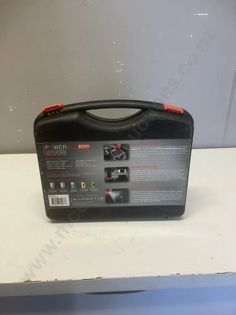 PowerAll SUPREME PBJS16000-RS 16000mAh Portable Jump Starter & Power Bank - 12V 600A Peak Jump+Start Current Image 1++