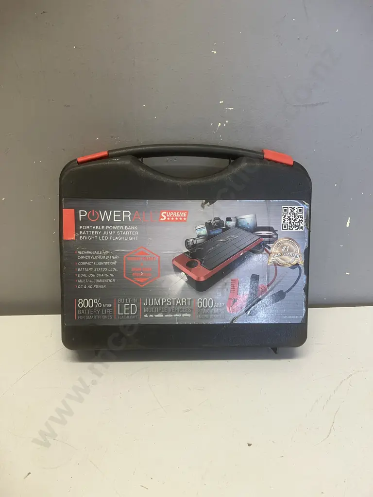 PowerAll SUPREME PBJS16000-RS 16000mAh Portable Jump Starter & Power Bank - 12V 600A Peak Jump+Start Current Image 1++