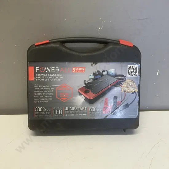 PowerAll SUPREME PBJS16000-RS 16000mAh Portable Jump Starter & Power Bank - 12V 600A Peak Jump+Start Current