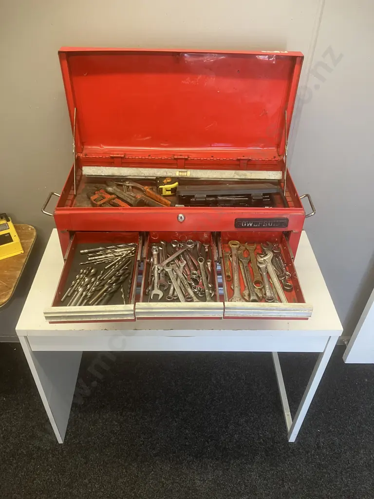 PowerBuilt 9 Drawer Toolbox & Tools With Record 918 Bolt Cutters Image 1++