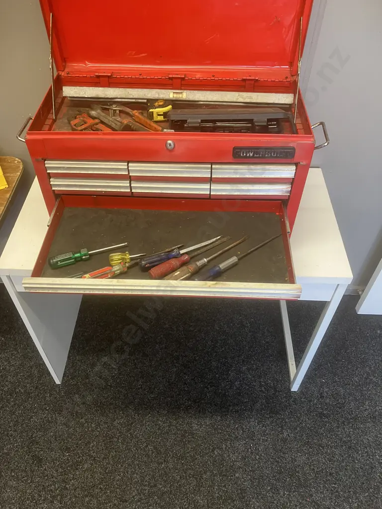 PowerBuilt 9 Drawer Toolbox & Tools With Record 918 Bolt Cutters Image 1++