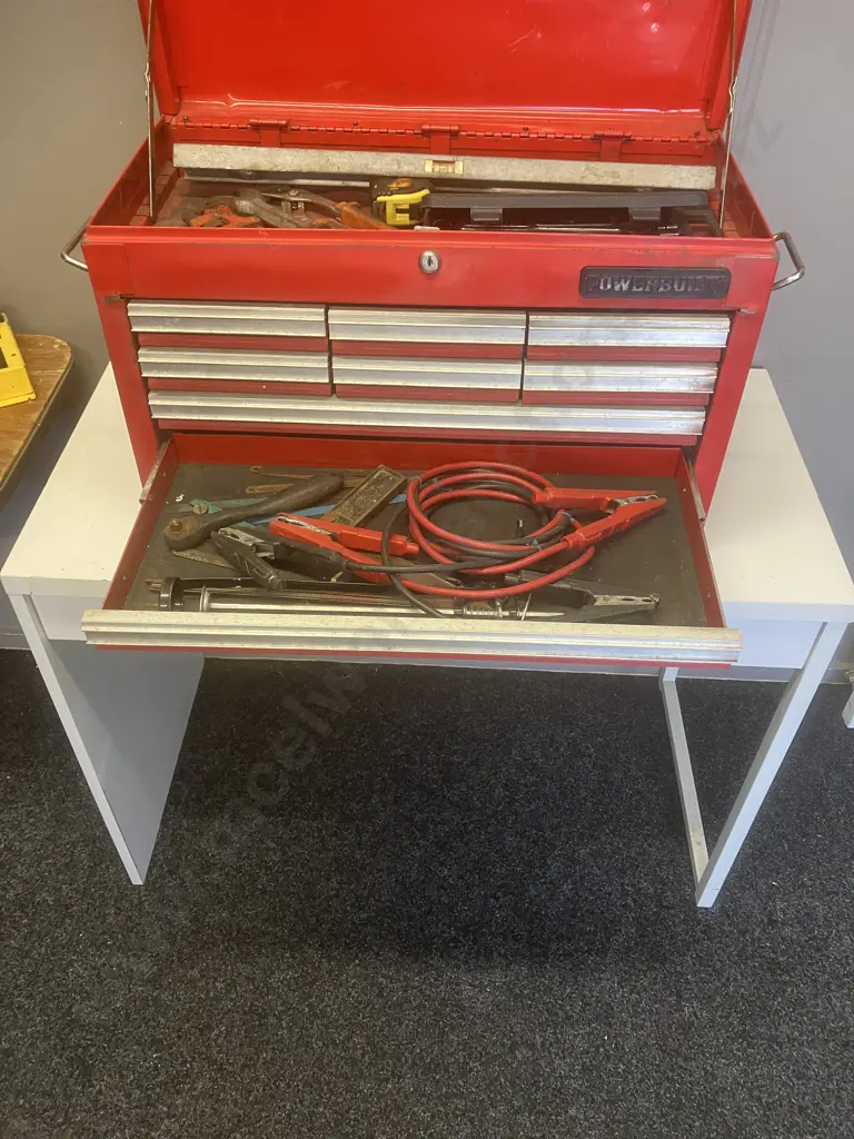 PowerBuilt 9 Drawer Toolbox & Tools With Record 918 Bolt Cutters Image 1++