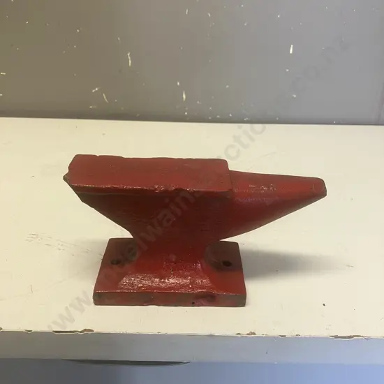 Small Anvil Painted Red. 10.5 x 20.5cm