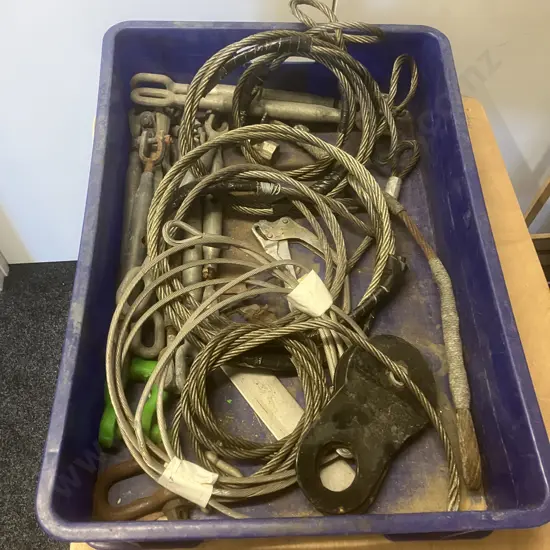 Box Lot Wire Ropes & Assorted Fittings
