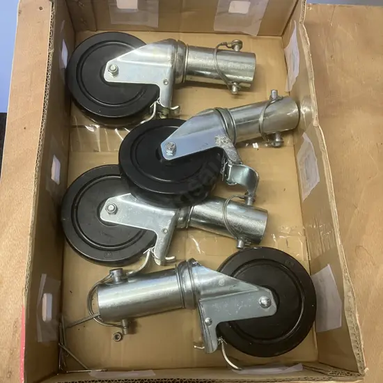 12.5cm Rolling Scaffolding Castor Wheels With Brakes - Set of Four