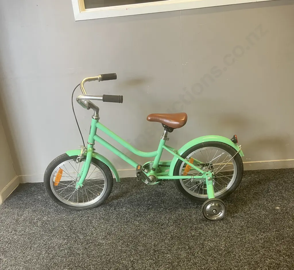 Reid Bicycles Girls Classic 16" Vintage Bike In Sage Green Image 1++