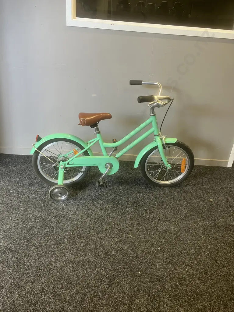 Reid Bicycles Girls Classic 16" Vintage Bike In Sage Green Image 1++