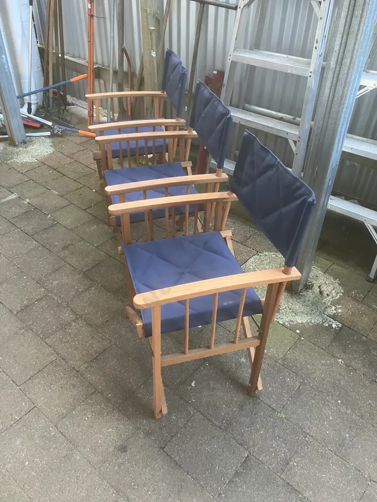 Set of Three Teak Directors Chairs Image 1++
