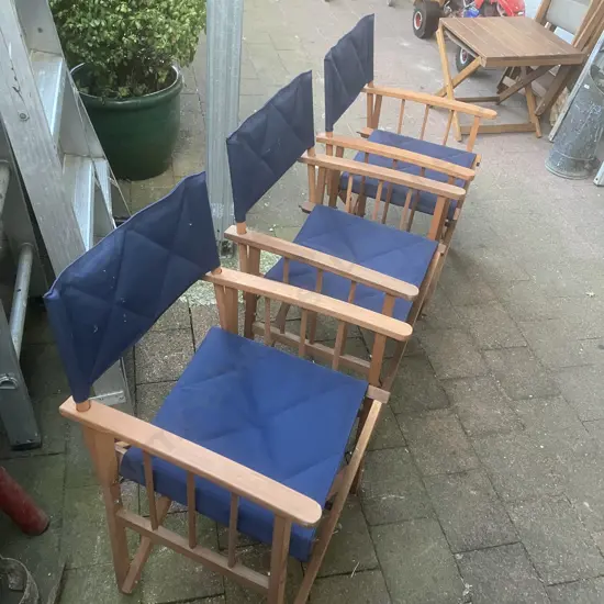 Set of Three Teak Directors Chairs