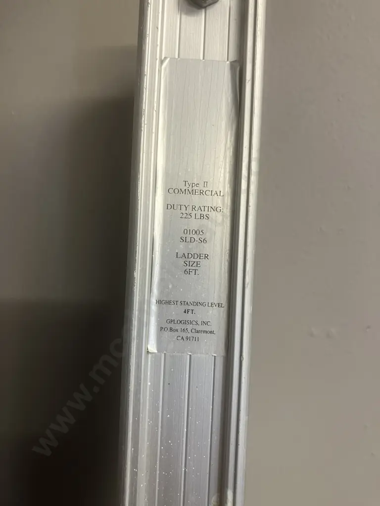 GPLogistics Folding Aluminum Ladder Type ll Commercial 225lbs 6' Image 1++