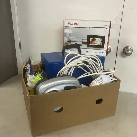 Box lot Digital Photo Frame, Heater Etc