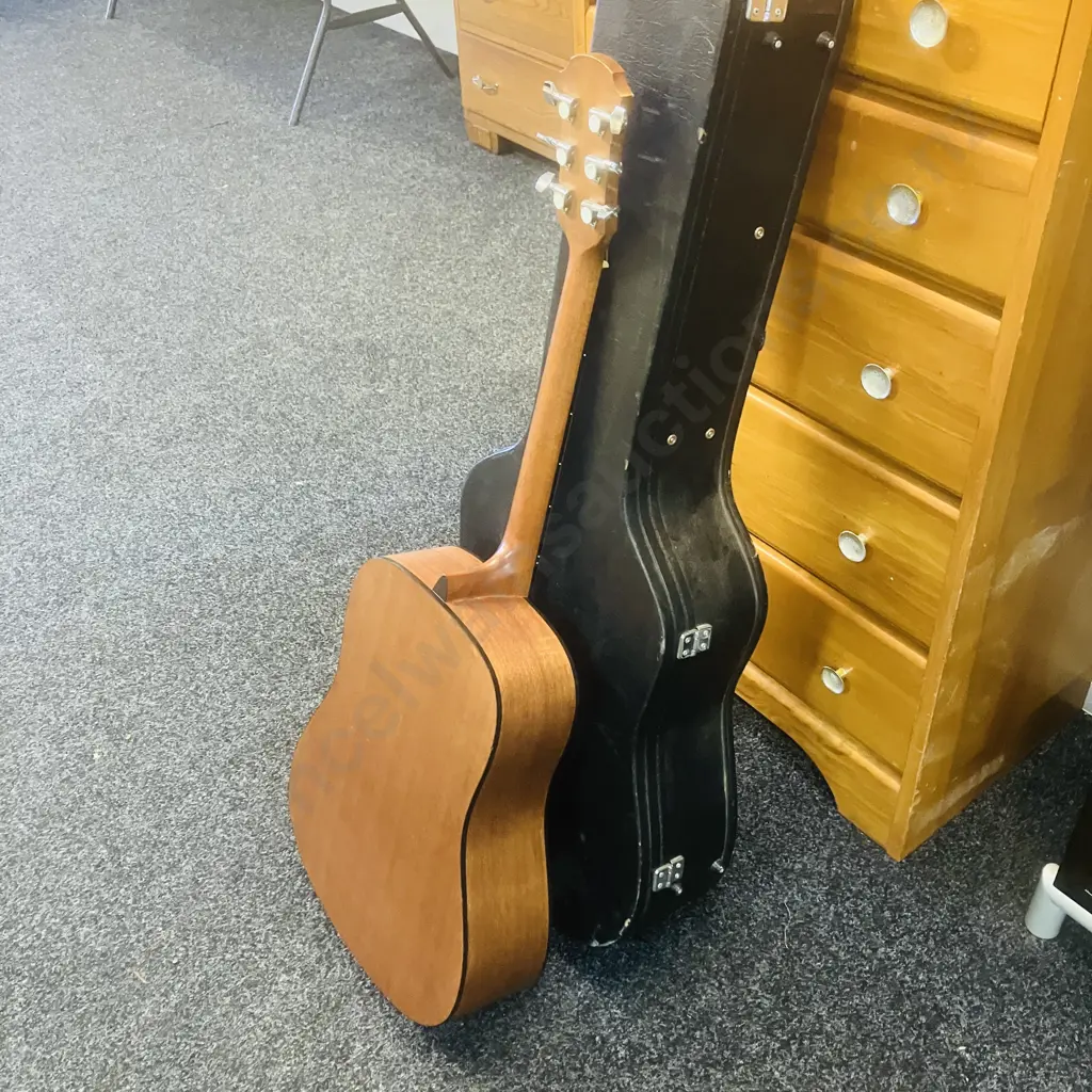 Fiesta D-65 Dreadnought Acoustic Guitar by Aria With Moulded Case - FST-D65D Image 1++