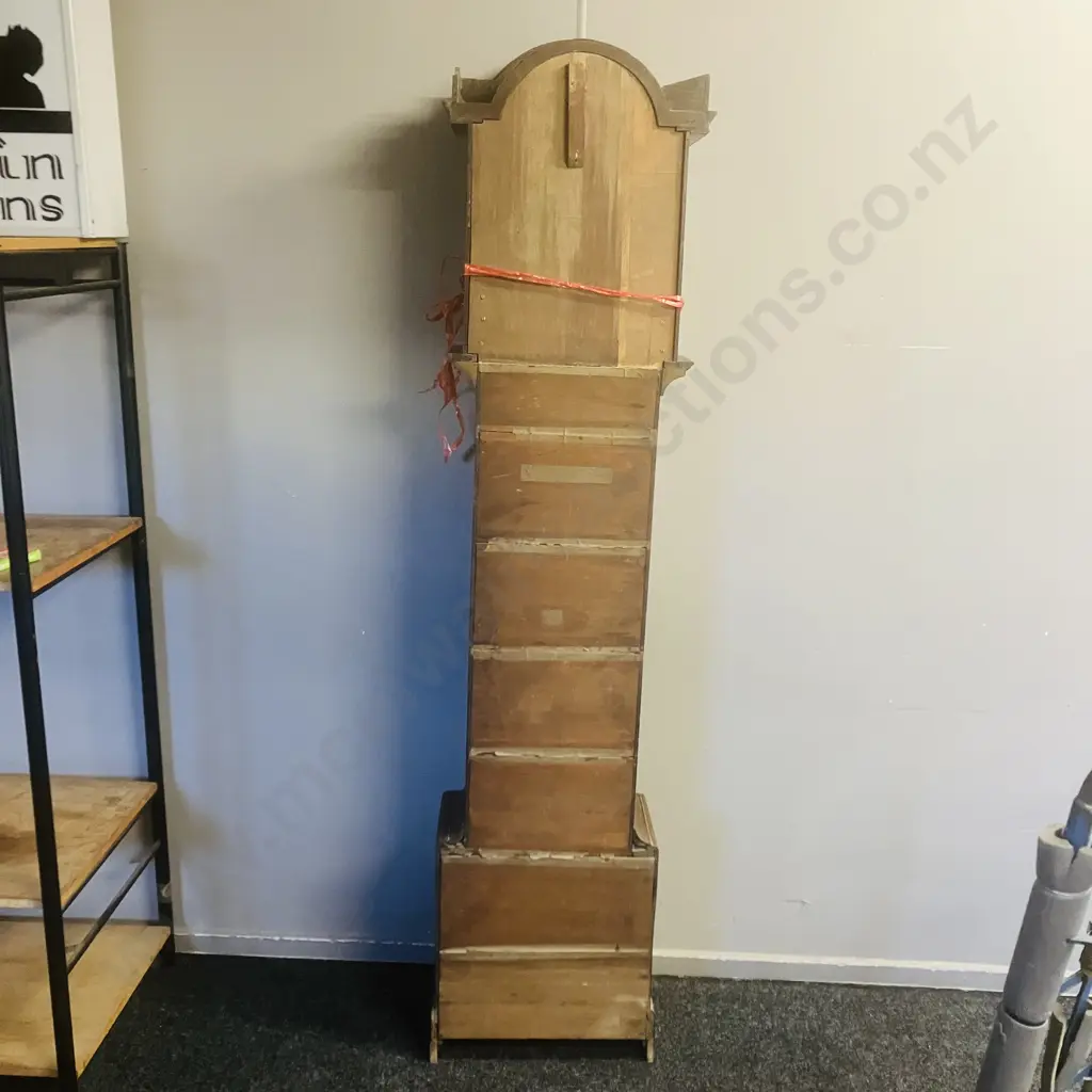 George III Oak Longcase Clock, With Painted Dial Depicting Peacock & Flowers. Eight Day Movement, Date Dial & Seconds Image 1++