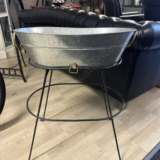 Galvanised Drinks Bucket On Stand