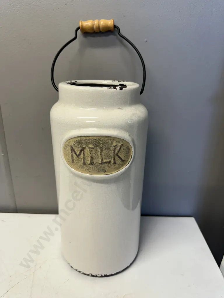 Country Style Handled Milk Container Image 1++