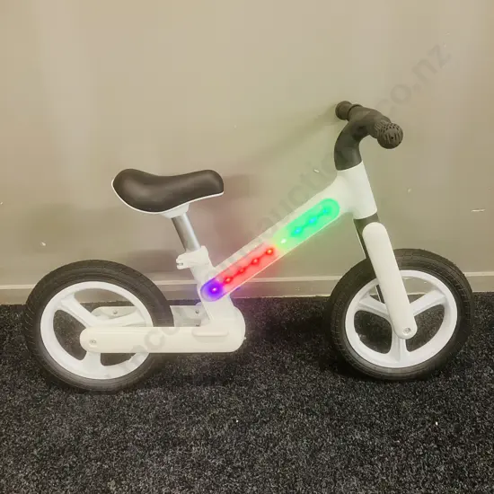 White 30cm Light Up Balance Bike