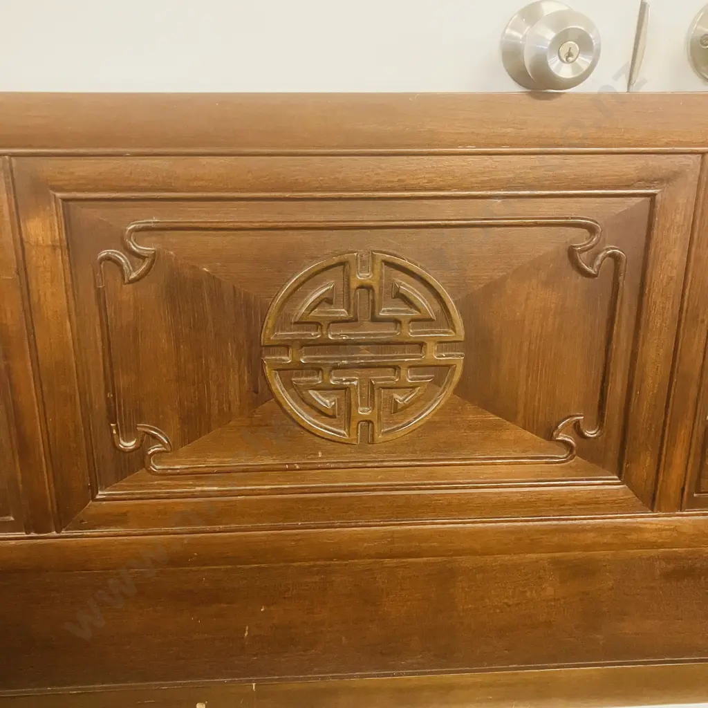 Vintage Asian Chinoiserie Style Headboard. 101.5 x 156.5cm Image 1++