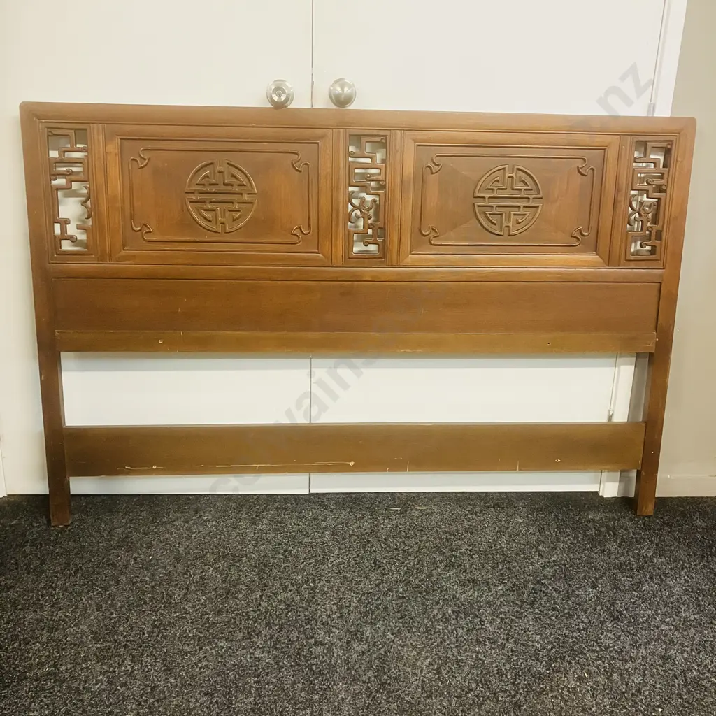 Vintage Asian Chinoiserie Style Headboard. 101.5 x 156.5cm Image 1++