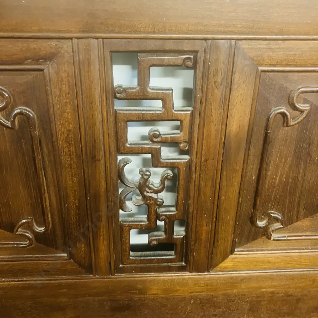 Vintage Asian Chinoiserie Style Headboard. 101.5 x 156.5cm Image 1++