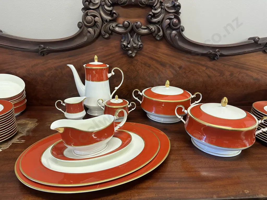 Vintage 12 Piece Misaka Egyptian Terracotta Dinner Set #A6850 Image 1++