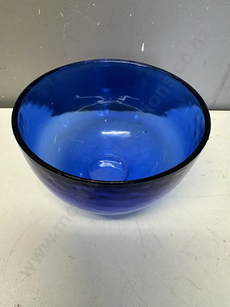Deep Cobalt Blue Art Glass Bowl H14,Dia23cm. Image 1++