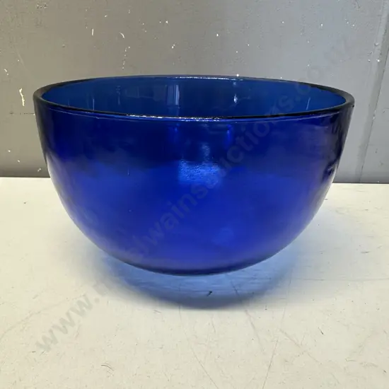 Deep Cobalt Blue Art Glass Bowl H14,Dia23cm.