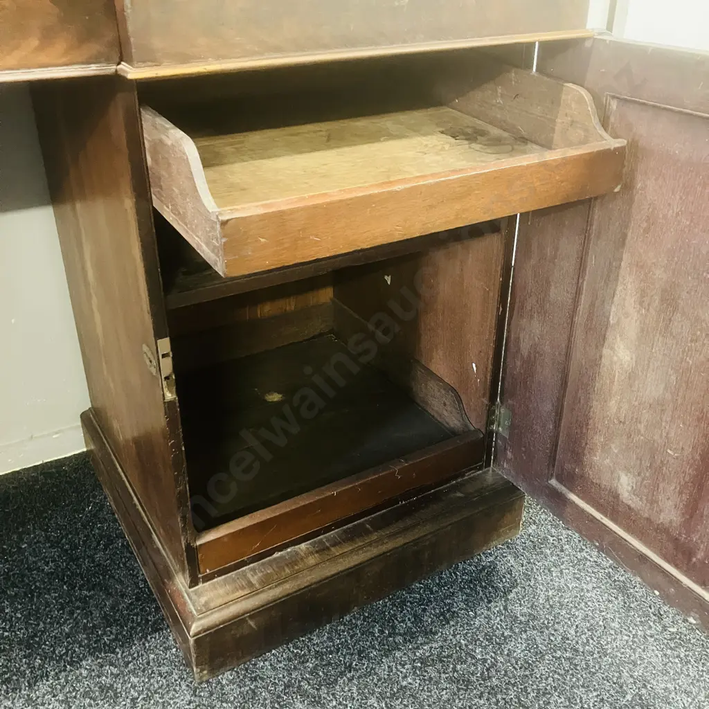 Victorian Mahogany Twin Pedestal Chiffonier, 3 Drawer, 2 Door. H155 W208.5 D64cm Image 1++
