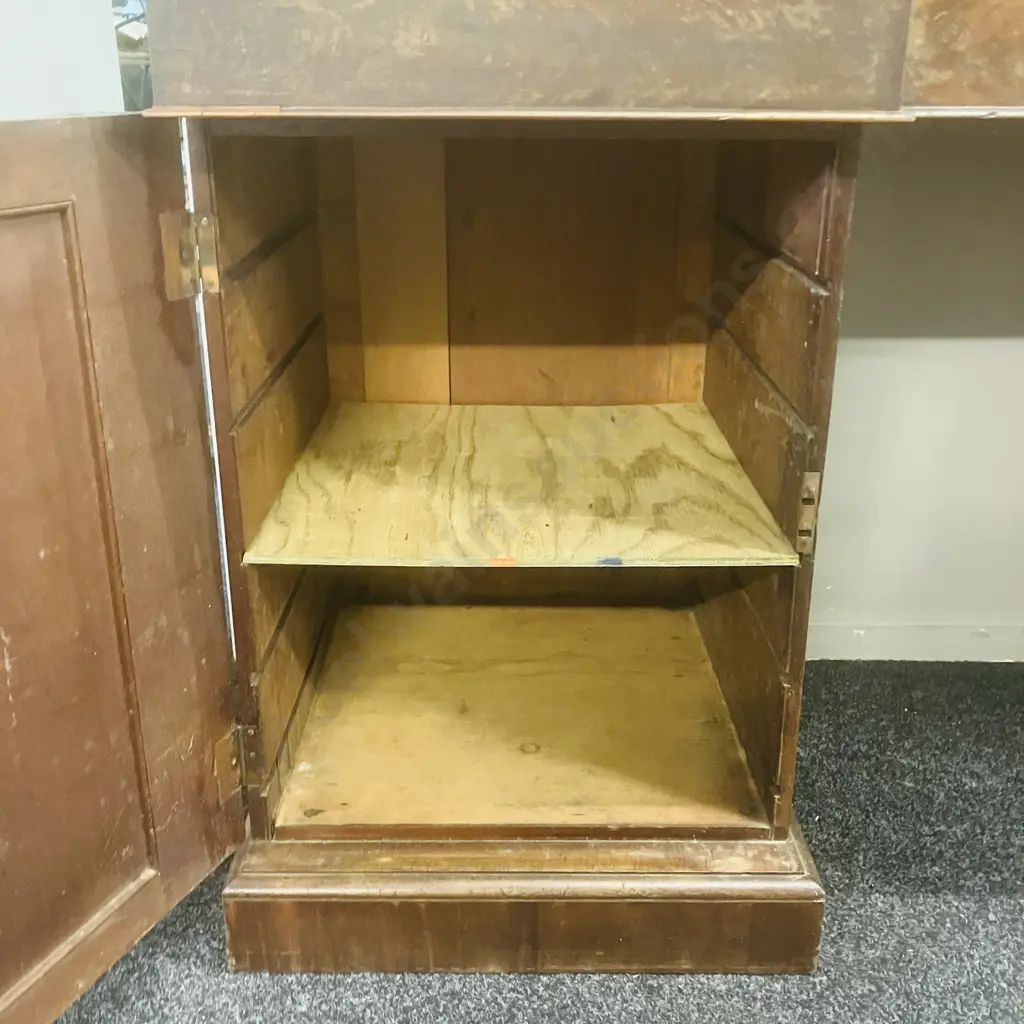 Victorian Mahogany Twin Pedestal Chiffonier, 3 Drawer, 2 Door. H155 W208.5 D64cm Image 1++