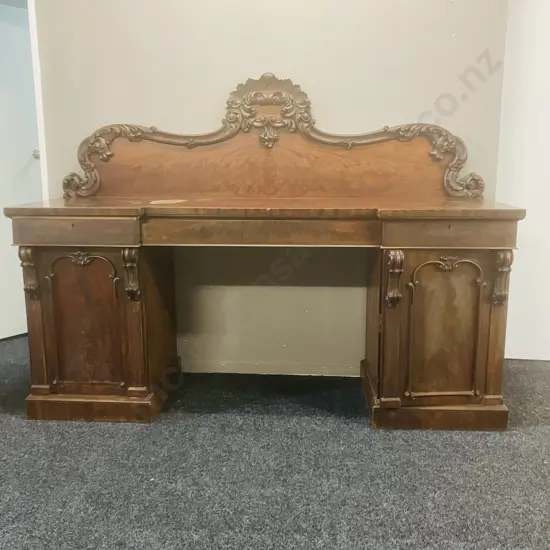 Victorian Mahogany Twin Pedestal Chiffonier, 3 Drawer, 2 Door. H155 W208.5 D64cm