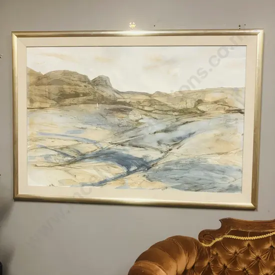 John Caldwell 'Winter Hillsides' Watercolour, Signed Lower Right. Framed 115 x 165cm