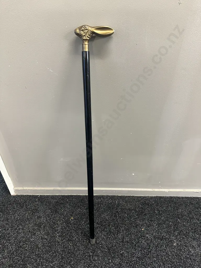 Decorative Brass Coloured Rabbit Shaped Handle Walking Stick Image 1++