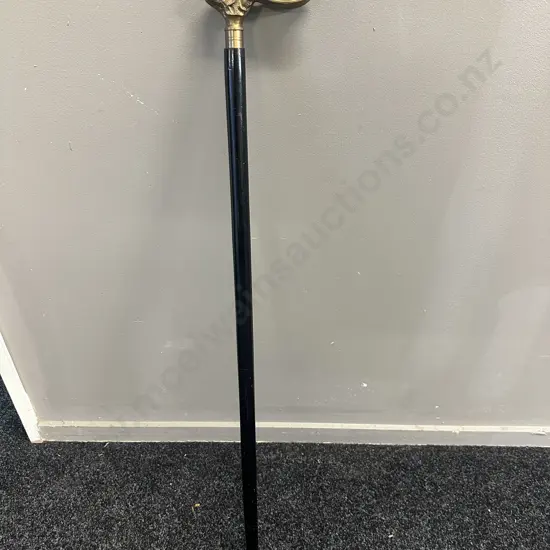 Decorative Brass Coloured Rabbit Shaped Handle Walking Stick