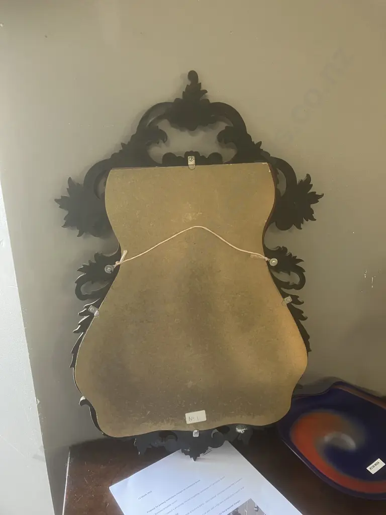 Vintage Floral Patterned Gilt Framed Wall Mirror. 61 x 38cm Image 1++