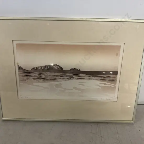 Signed Framed Artwork Limited Edition 8/20 'Pauanui' 34x47cm.