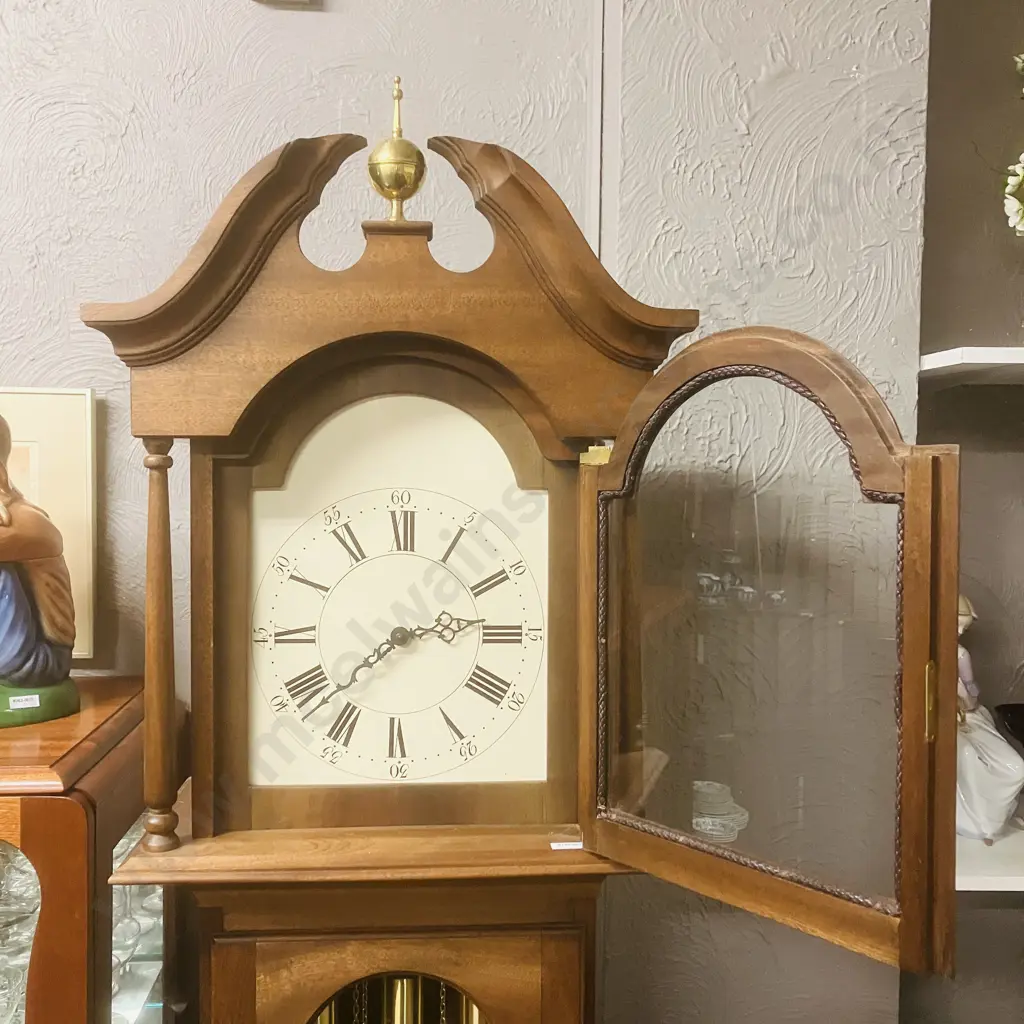 Hermle Mechanical 8-Day Triple Chime Solid Wood Grandfather Clock, Chime Silence Lever, Weight Driven. H195cm Image 1++