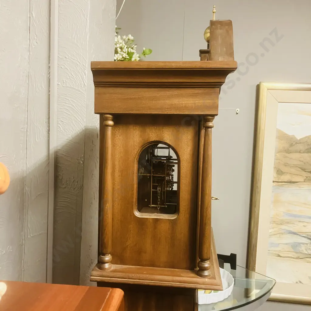 Hermle Mechanical 8-Day Triple Chime Solid Wood Grandfather Clock, Chime Silence Lever, Weight Driven. H195cm Image 1++