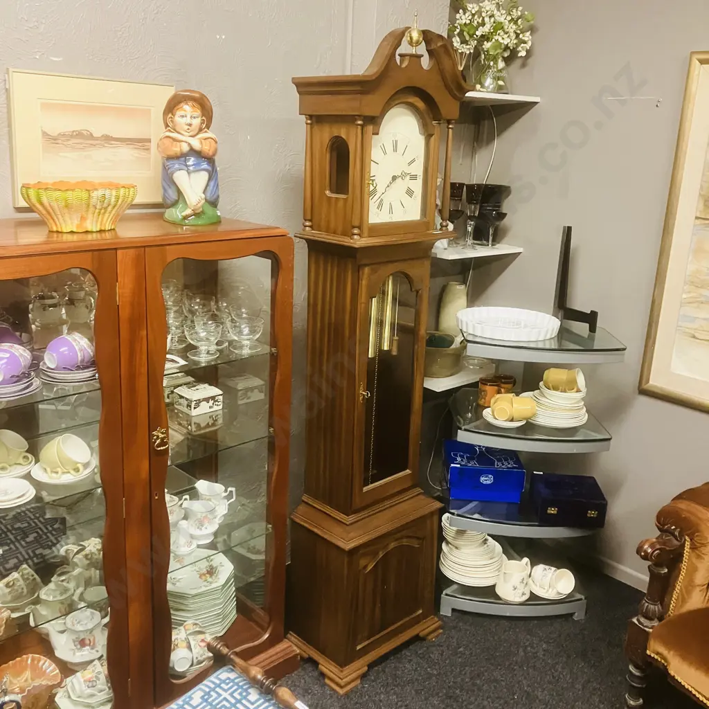 Hermle Mechanical 8-Day Triple Chime Solid Wood Grandfather Clock, Chime Silence Lever, Weight Driven. H195cm Image 1++