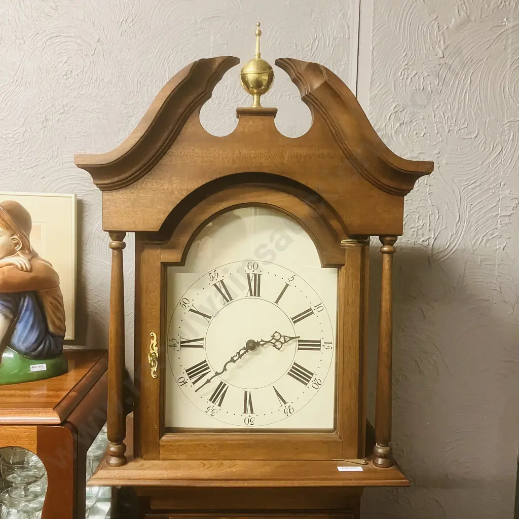 Hermle Mechanical 8-Day Triple Chime Solid Wood Grandfather Clock, Chime Silence Lever, Weight Driven. H195cm Image 1++
