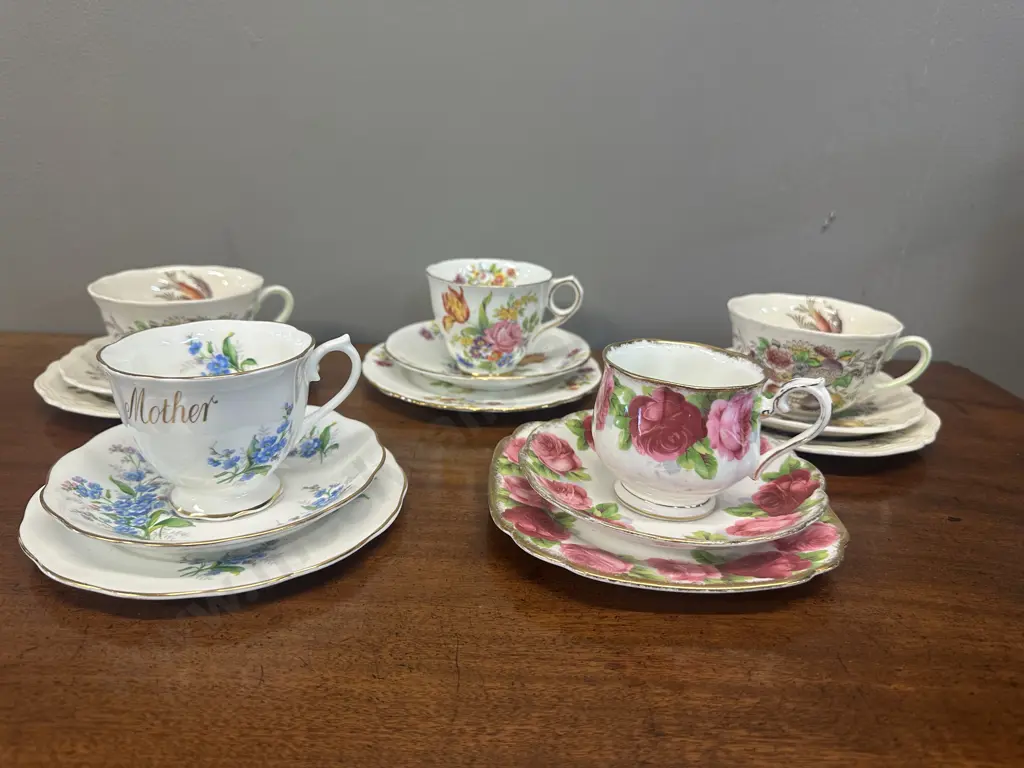 Selection Of Vintage Trios Including Royal Albert, Royal Doulton Etc Image 1++