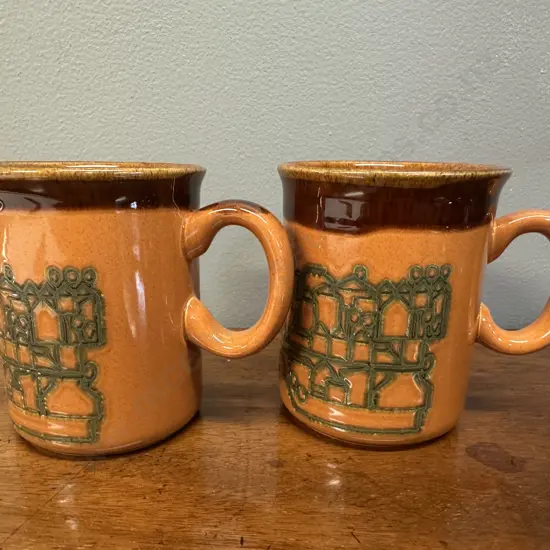 Pair Of Crown Lynn Coffee Mugs