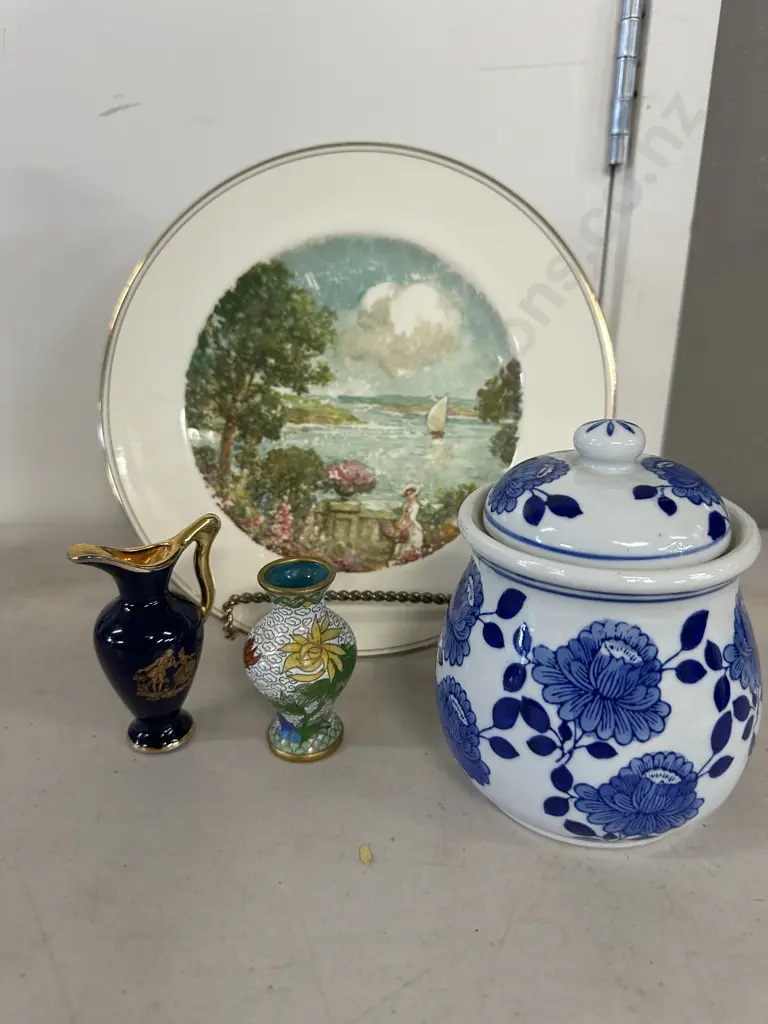 China Items Including Alfred Meakin Plate, Cannister, Vase Etc Image 1++