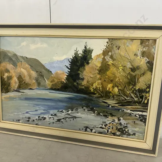 Signed Original Artwork Titled 'Waihopari River' Marlborough 50x75cm.